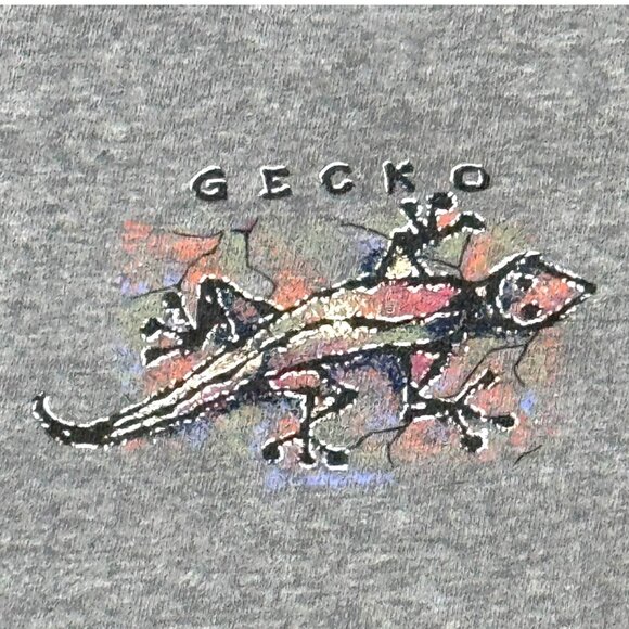 Crazy Shirts Hawaii Gecko Graphic T-Shirt XX-Large Gray 100% Cotton Made USA XXL - Picture 4 of 7